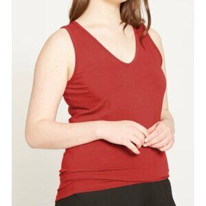 Universal Standard Double V Neck Tank Top Cotton Soft Casual Basic Sz 4XS (00-0